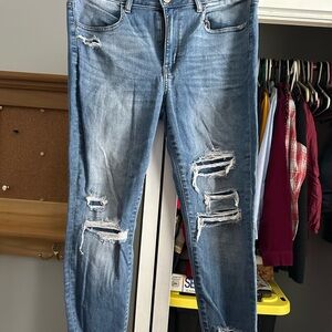 American Eagle Outfitters Light Blue Distressed Jeggings